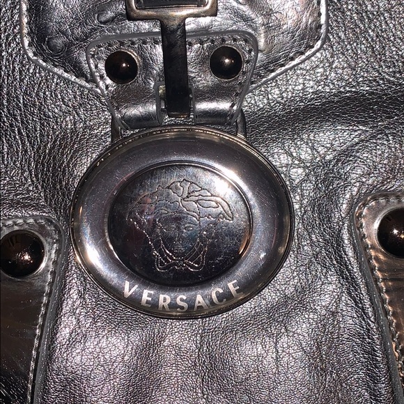 Metallic silver AUTHENTIC Versace shoulder bag - Picture 2 of 7